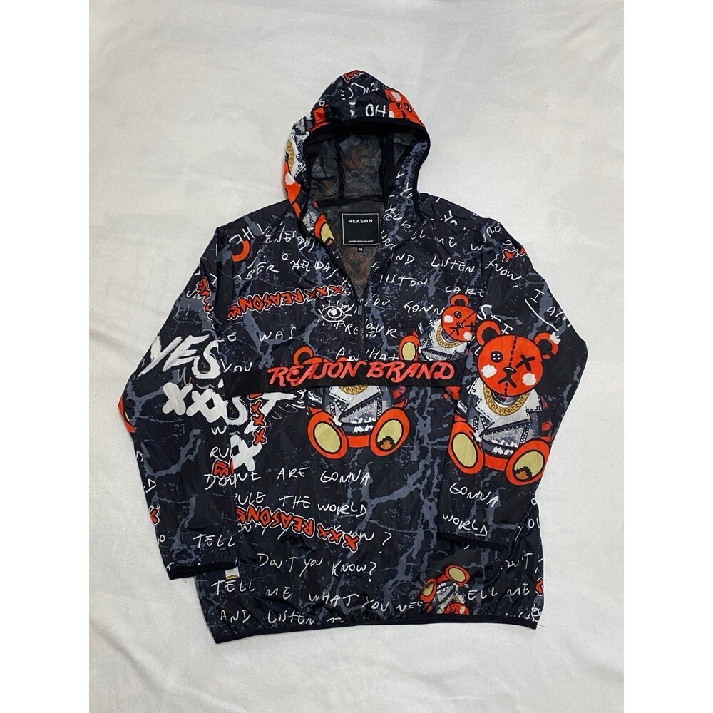 Reason Brand Teddy Half-Zip Pullover Anorakn Streetwear XL
